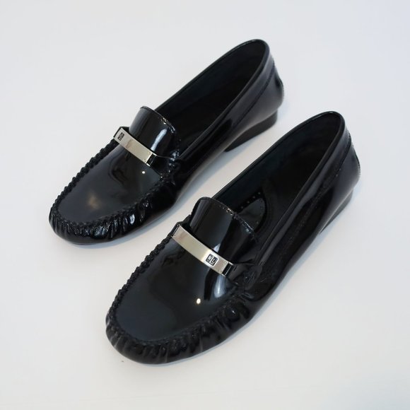 RALPH LAUREN Size 7 Black Patent Leather Loafers flats New without tags - Picture 1 of 13